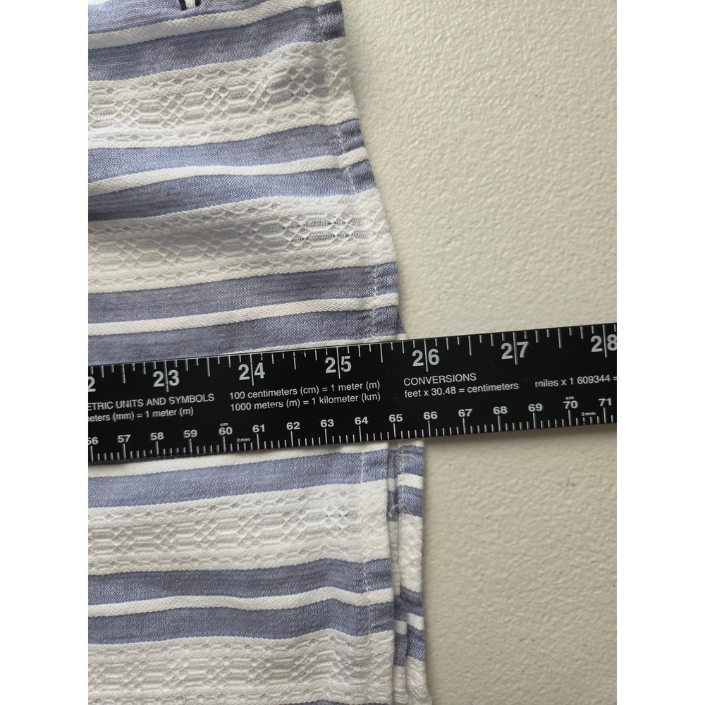 Tommy Hilfiger Blue White Striped Eyelet Lace Henley Long Sleeve Blouse Top - Picture 13 of 13